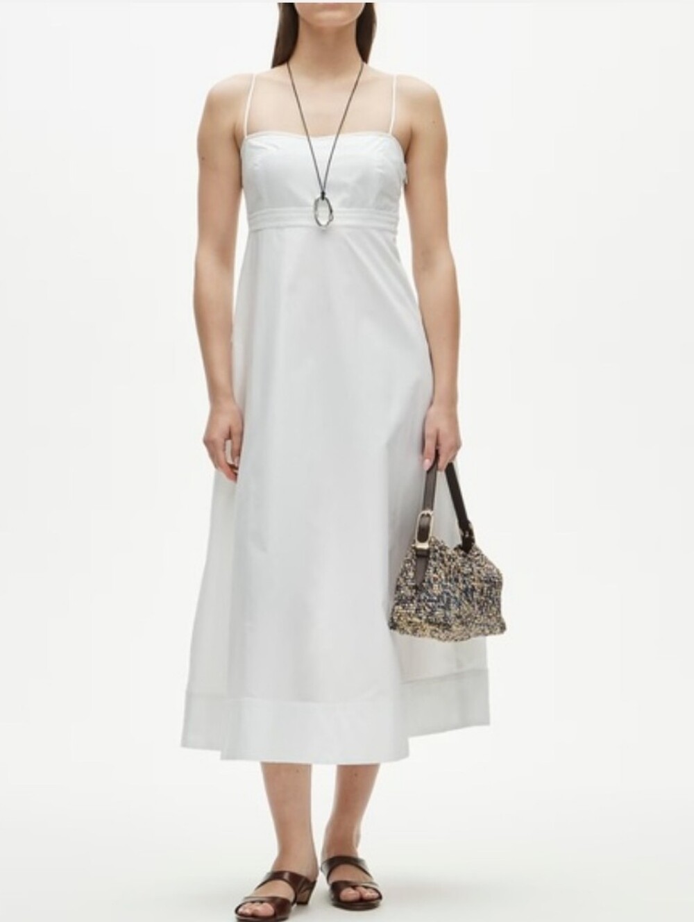 J. Crew White Spaghetti-Strap Midi Dress Size 2p New